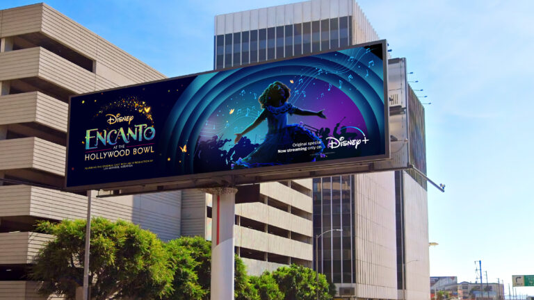 Horizontal Encanto Live at the Hollywood Bowl key art on billboard